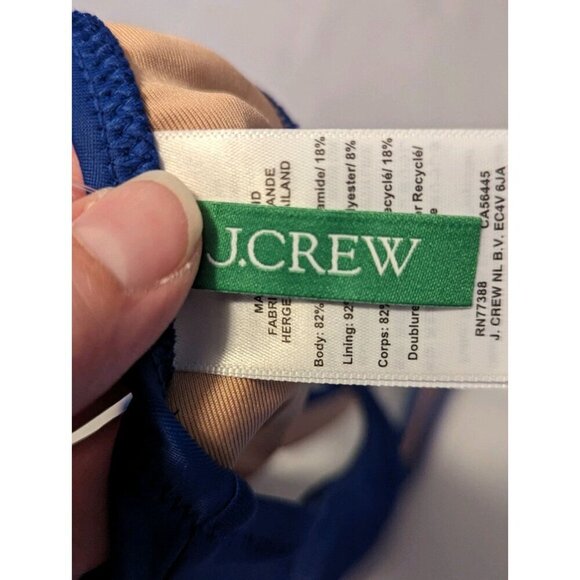 NEW J. Crew Heritage Scoopneck Bikini Swim Top Women S Blue Beach (876) - Picture 2 of 7